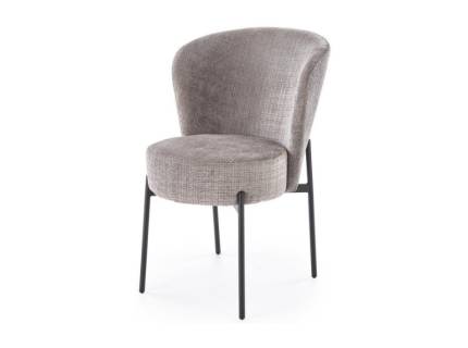 Scaun tapitat K590 material textil-plusat grey 55x66xH80cm, picioare negre