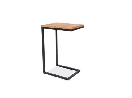 Masuta LARGO C din MDF cu furnir natural stejar, metal negru 40x30xH60cm