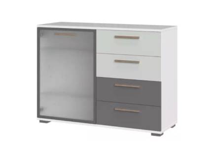 Comoda cu 1 usa din sticla si 4 sertare C10 ALL ROOM CONCEPT 111x83x40cm configurabila