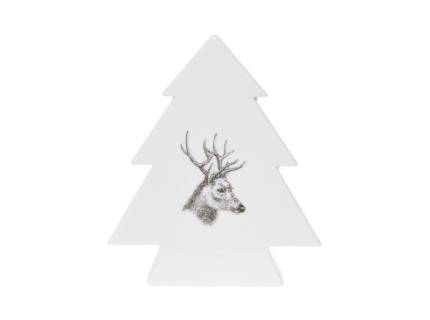 Brad din ceramica cu ren printat 13.6x3.3x15.7cm