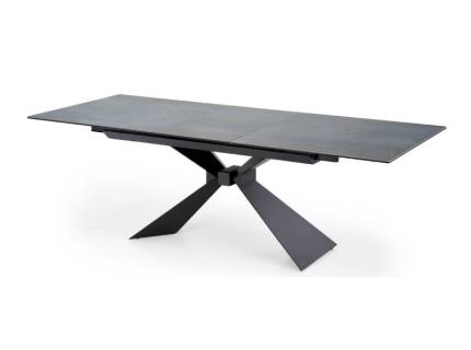 Masa extensibila LUCIANO din ceramica cu efect de marmura albastra, metal negru 180-230x90xH76cm