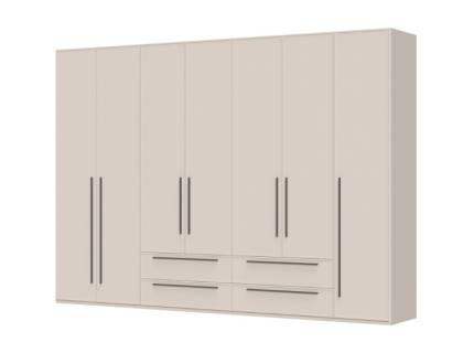 Dulap cu 7 usi si 4 sertare OPERA 317x224x56cm casmir, manere maro