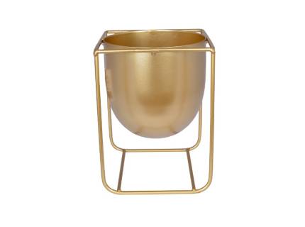 Ghiveci auriu cu cadru metalic