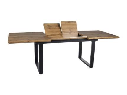 Masa extensibila UMBERTO II din MDF si furnir stejar artisan, metal negru 160-240x90xH76cm