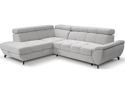 Coltar extensibil BOSA cu lada pentru depozitare, tetiere reglabile, personalizabil 263x210cm