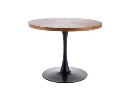 Masa AMADEO din MDF si furnir natural nuc, metal negru 100xH76cm