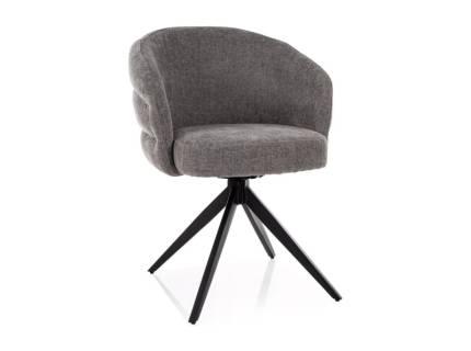 Scaun tapitat ORES rotativ, material textil grey 62x61xH83cm, picioare negre 