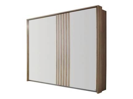 Dulap cu usi glisante stejar MOSBACH 226x210x62cm sanremo/ sticla alba 