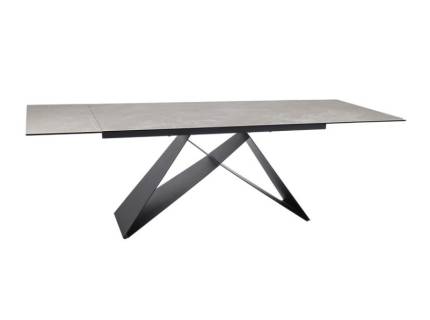 Masa extensibila WESTIN CERAMIC DIAMOND din ceramica italiana Diamond Cream, metal negru 160-240x90xH77cm