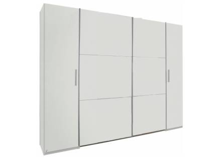 Dulap cu 2 usi cu balamale si 2 usi glisante KRONACH II 269x210x59cm alb alpin