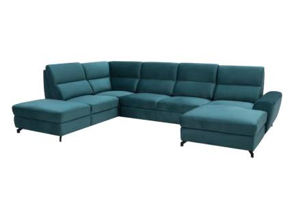 Coltar extensibil VALENCIA U cu lada pentru depozitare, personalizabil 231x341x173cm