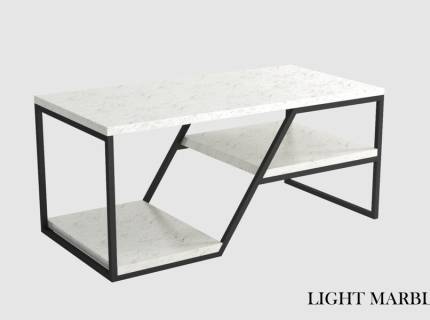 Masuta ELLIE cu spatiu tip suport, din PAL Egger, metal negru 100x50xH45cm