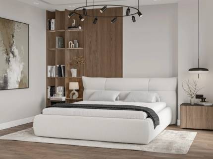 Pat tapitat cu somiera si spatiu pentru depozitare JANE 140/ 160/ 180cm personalizabil