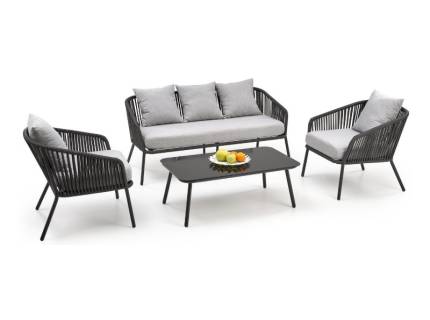 Set banca + 2 fotolii + masuta pentru gradina ROCCA