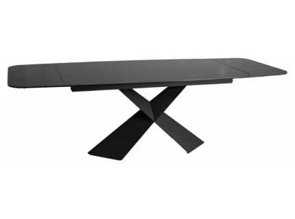 Masa extensibila AVANGARD II CERAMIC NL din ceramica NOIR LAURENT neagra, metal negru 160-240x95xH76cm