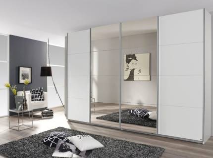 Dulap cu usi glisante SYNCRONO 271x211x62cm alb alpin/ oglinda configurabil