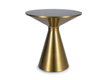 Masuta SETI din sticla securizata neagra, metal auriu 50xH53cm