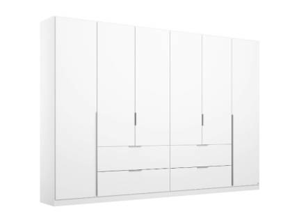 Dulap cu 6 usi cu balamale si 4 sertare MEMPHIS 271x210x54cm alb alpin