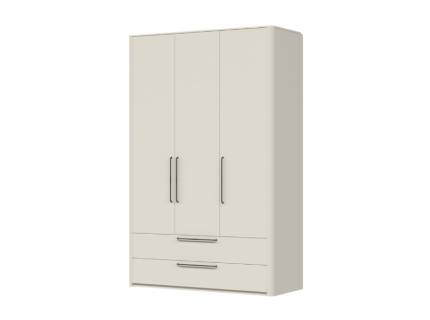 Dulap cu 3 usi cu balamale si 2 sertare AIR 146x225x56cm Pepper White, manere antracit