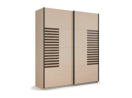 Dulap cu usi glisante BAREA 181x210x62cm champagne + stejar Atlantic dark, maner gri metalic