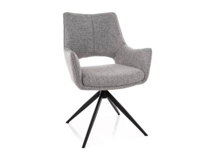Scaun tapitat FINO II rotativ, functie de inclinare a spatarului, material textil grey 56x60xH87cm, picioare negre 