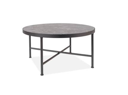 Masuta AMULET din MDF si furnir cu efect de marmura neagra, metal negru mat 80xH41cm 