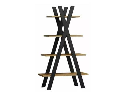 Biblioteca cu 4 rafturi TIPI 80x136x30cm stejar wotan/ negru