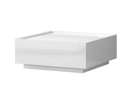 Masuta cu 2 sertare pentru depozitare PIANO WHITE 90x90x36cm alb lucios