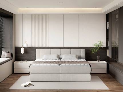 Pat Boxspring cu spatiu pentru depozitare GRANDE 140/ 160/ 180/ 200/ 220/ 240cm personalizabil 