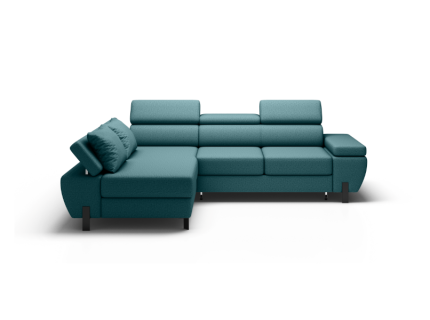 Coltar extensibil cu lada MOLINA S cu lada pentru depozitare, tetiere reglabile, cotiera reglabila, personalizabil 277x189cm