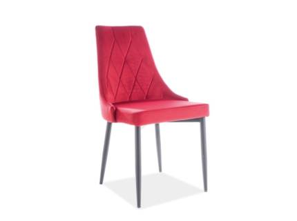 Scaun tapitat TRIX B VELVET catifea bordo 49x59xH89cm, picioare negre