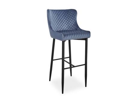 Scaun tapitat pentru bar COLIN B VELVET H-1 catifea grey 46x42xH109cm