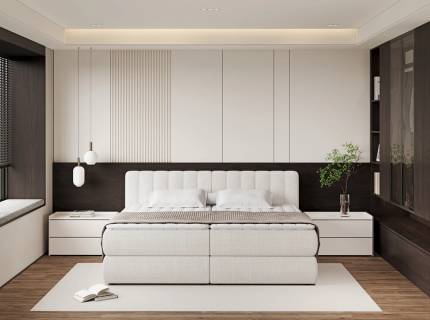 Pat Boxspring cu spatiu pentru depozitare MASSIMO 140/ 160/ 180/ 200/ 220/ 240cm personalizabil 