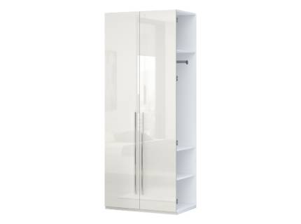 Extensie dulap cu 2 usi cu balamale PIANO BEIGE 90x224x56cm bej lucios, manere crom