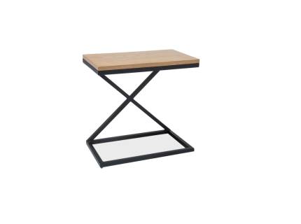 Masuta LIZ II din MDF cu furnir natural stejar, metal negru 50x30xH50cm