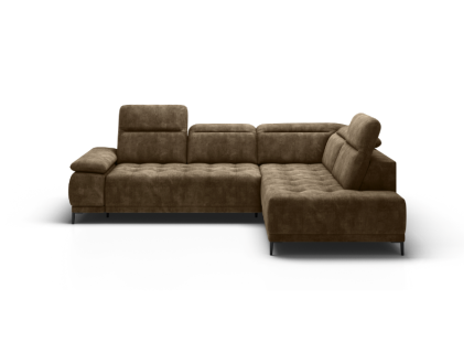 Coltar cu reglaj electric FOCUS L cu tetiere reglabile, personalizabil 278x204cm