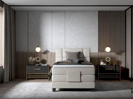 Pat Boxspring cu reglaj electric REY 90/ 100/ 120cm personalizabil 