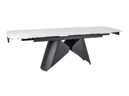Masa extensibila ARMANDO WHITE din ceramica alba, metal negru 160-240x90xH75cm