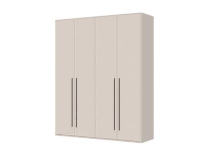 Dulap cu 4 usi cu balamale OPERA 182x224x56cm casmir, manere maro