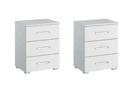 Set 2 noptiere cu 3 sertare ADITIO 40x61x42cm alb alpin 