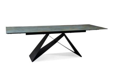 Masa extensibila WESTIN CERAMIC OSSIDO VERDE din ceramica italiana Ossido Verde turcoise, metal negru 160-240x90xH77cm