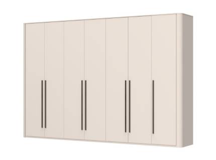 Dulap cu 7 usi cu balamale RONDO 333x225x56cm casmir, manere Midnight Copper 