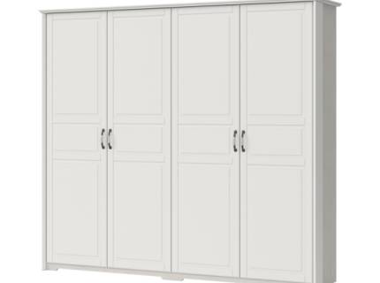 Dulap cu 4 usi cu balamale EVERGREEN 224x224x58cm ivory/ pin polar