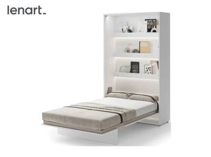 LENART BED CONCEPT BC-02 pat (120x200cm) rabatabil pe perete 131x46-228x218cm alb