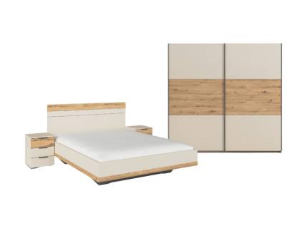 Set dormitor champagne/ stejaar artisan SAJO