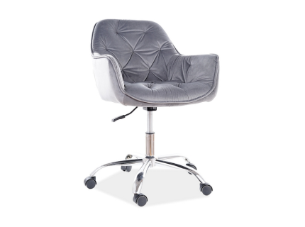 Scaun de birou reglabil pe inaltime, rotativ Q-190 VELVET grey