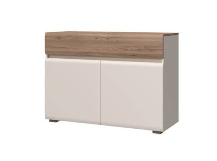 Comoda cu 2 usi si 1 sertar INVICTUS 118x86x45cm casmir/ stejar tabac