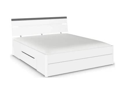 Cadru pat CORVO (180x200cm) cu sertare pentru depozitare, sistem de iluminare LED alb alpin/ gri metalic
