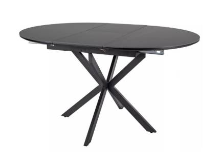 Masa extensibila GASTON CERAMIC BLACK 100 din ceramica cu efect de marmura neagra, metal negru 100-135xH75cm