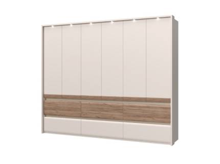 Dulap cu 6 usi si 6 sertare INVICTUS 277x226x60cm casmir/ stejar tabac